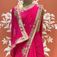 CXC GEORGETTE MOTHRA SILVER WORK SAREE