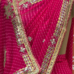 CXC GEORGETTE MOTHRA SILVER WORK SAREE