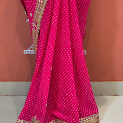CXC GEORGETTE MOTHRA SILVER WORK SAREE