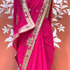 CXC GEORGETTE MOTHRA SILVER WORK SAREE