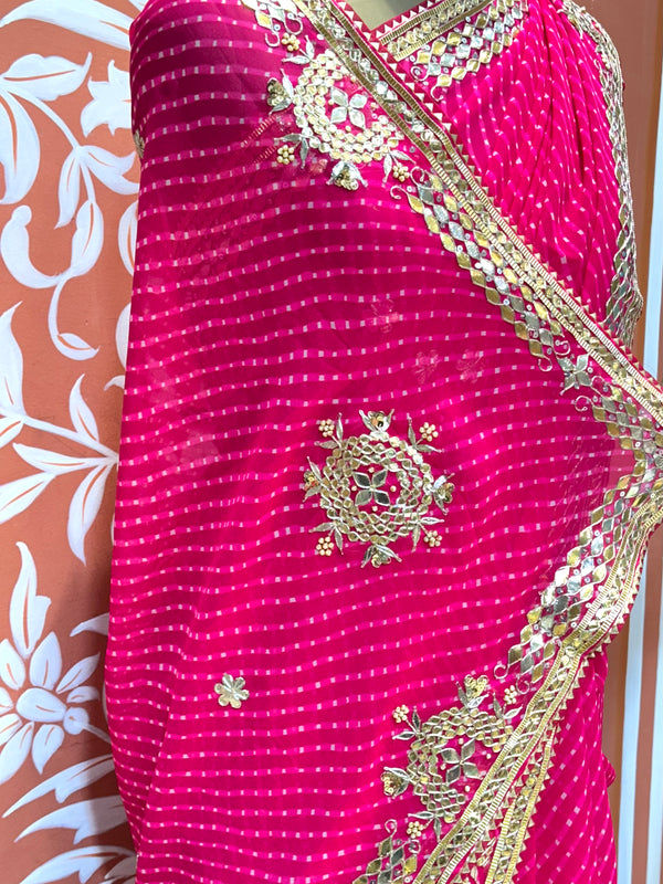 CXC GEORGETTE MOTHRA SILVER WORK SAREE