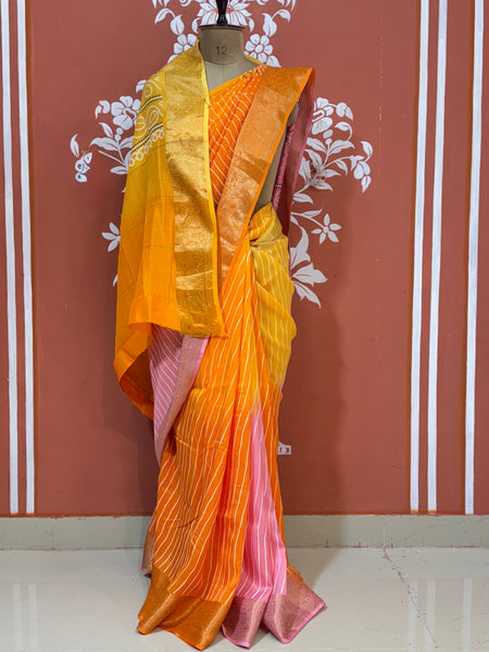 RUSSIAN SILK LEHERIYA SAREE