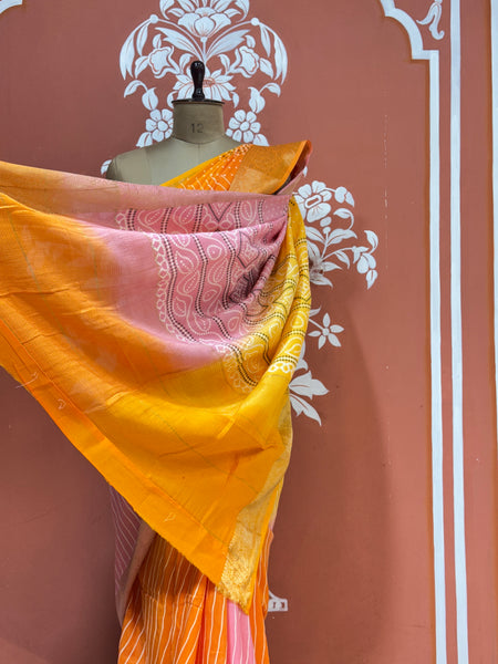 RUSSIAN SILK LEHERIYA SAREE
