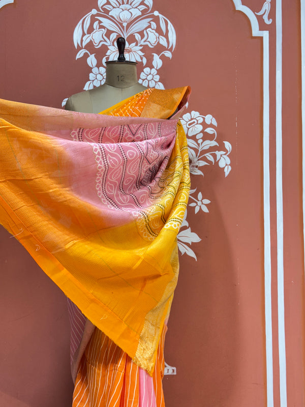 RUSSIAN SILK LEHERIYA SAREE