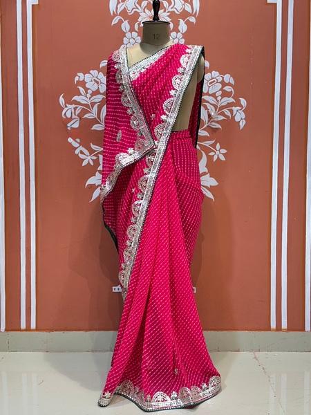 CXC GEORGETTE MOTHRA SILVER WORK SAREE