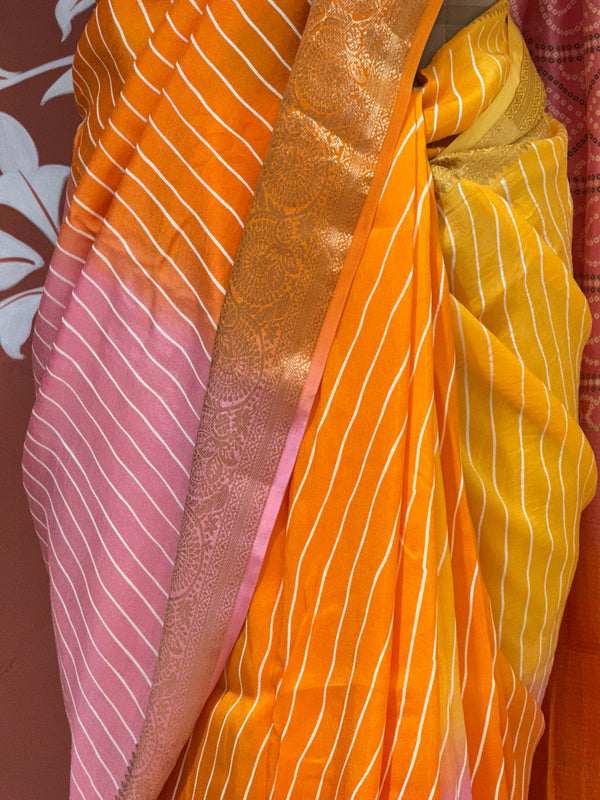 RUSSIAN SILK LEHERIYA SAREE