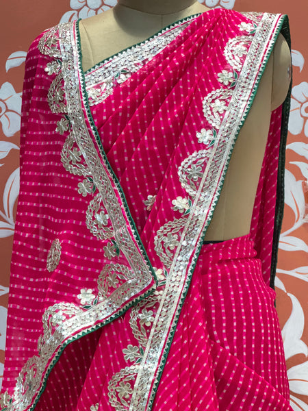 CXC GEORGETTE MOTHRA SILVER WORK SAREE