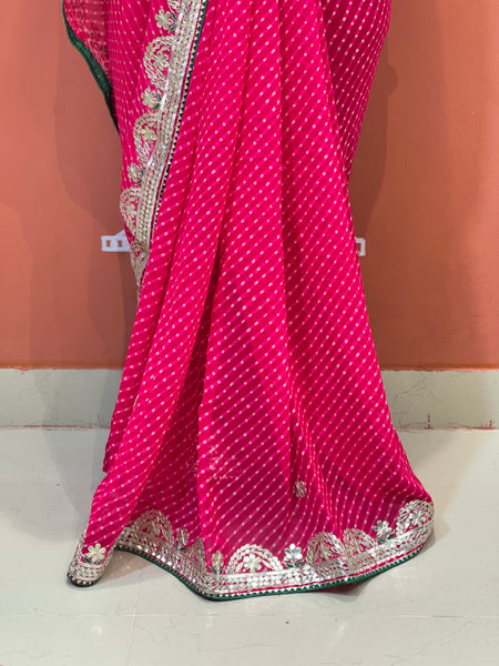 CXC GEORGETTE MOTHRA SILVER WORK SAREE