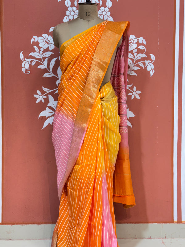 RUSSIAN SILK LEHERIYA SAREE