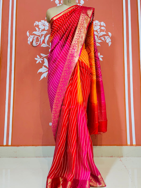 RUSSIAN SILK LEHERIYA SAREE