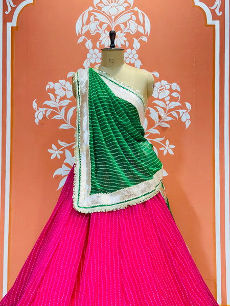 GEORGETTE GOLDEN SILVER WORK EXTRA FLARED LEHENGA