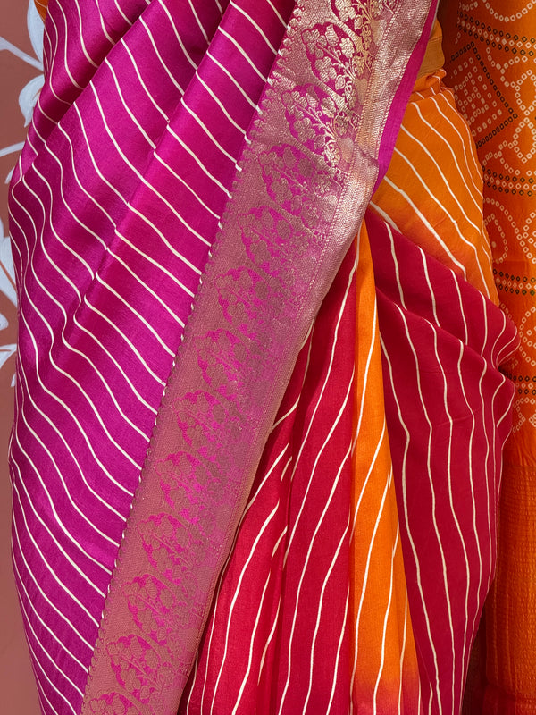 RUSSIAN SILK LEHERIYA SAREE