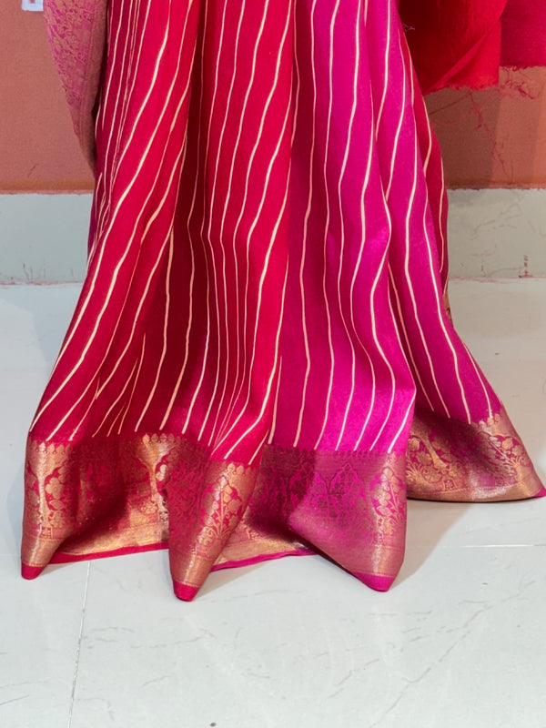 RUSSIAN SILK LEHERIYA SAREE