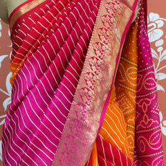 RUSSIAN SILK LEHERIYA SAREE