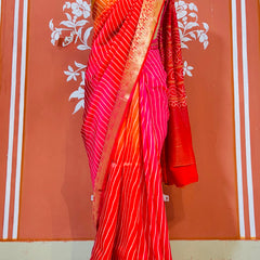 RUSSIAN SILK LEHERIYA SAREE