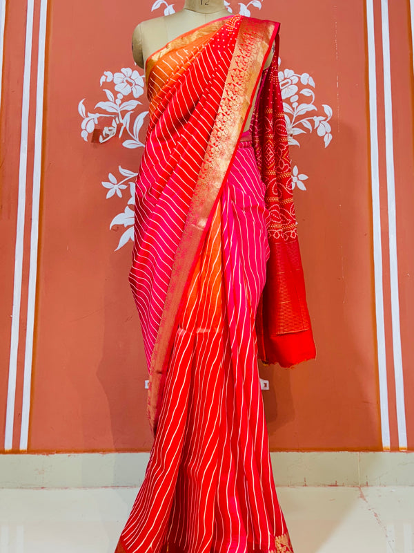 RUSSIAN SILK LEHERIYA SAREE