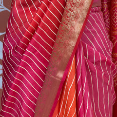 RUSSIAN SILK LEHERIYA SAREE