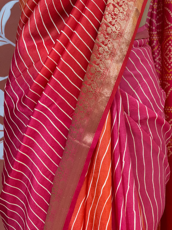 RUSSIAN SILK LEHERIYA SAREE