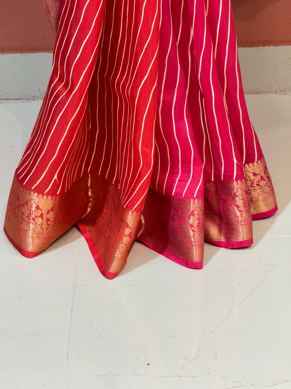 RUSSIAN SILK LEHERIYA SAREE