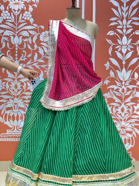 GEORGETTE GOLDEN SILVER WORK EXTRA FLARED LEHENGA
