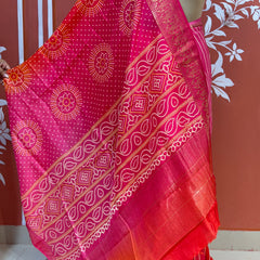 RUSSIAN SILK LEHERIYA SAREE