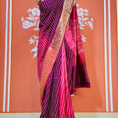 RUSSIAN SILK LEHERIYA SAREE