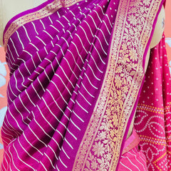 RUSSIAN SILK LEHERIYA SAREE