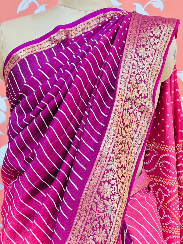 RUSSIAN SILK LEHERIYA SAREE