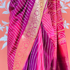 RUSSIAN SILK LEHERIYA SAREE