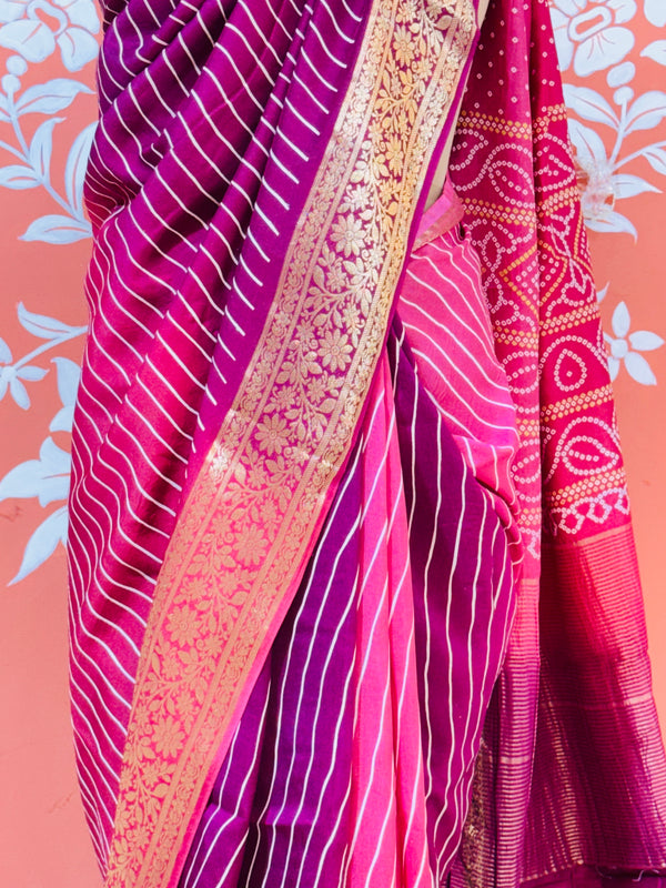RUSSIAN SILK LEHERIYA SAREE