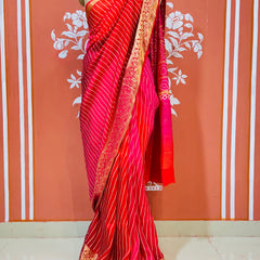 RUSSIAN SILK LEHERIYA SAREE