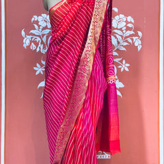 RUSSIAN SILK LEHERIYA SAREE