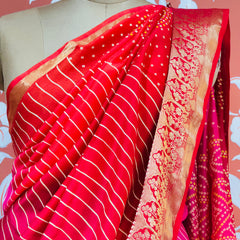 RUSSIAN SILK LEHERIYA SAREE