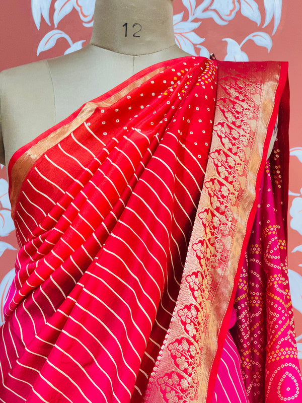 RUSSIAN SILK LEHERIYA SAREE