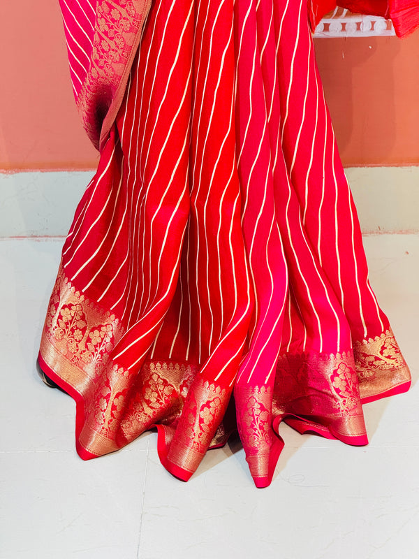 RUSSIAN SILK LEHERIYA SAREE