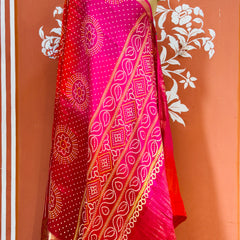 RUSSIAN SILK LEHERIYA SAREE