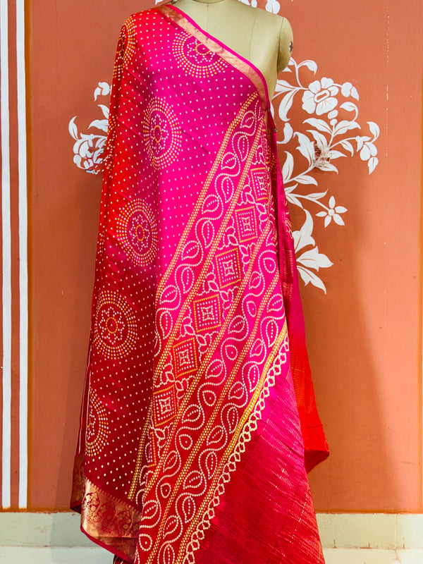 RUSSIAN SILK LEHERIYA SAREE