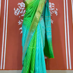 RUSSIAN SILK LEHERIYA SAREE