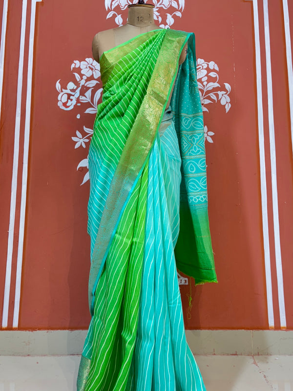 RUSSIAN SILK LEHERIYA SAREE