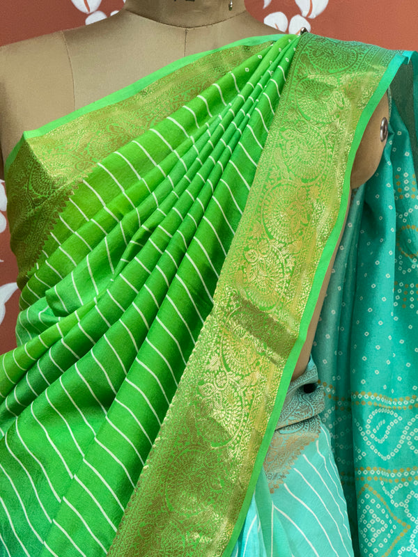 RUSSIAN SILK LEHERIYA SAREE