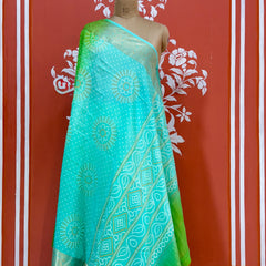 RUSSIAN SILK LEHERIYA SAREE