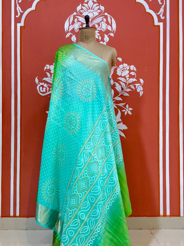 RUSSIAN SILK LEHERIYA SAREE
