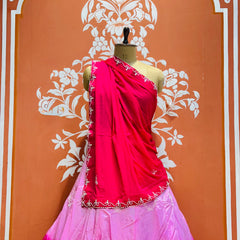D-UPADA SILK WITH CHINON DUPATTA HANDWORK LEHENGA