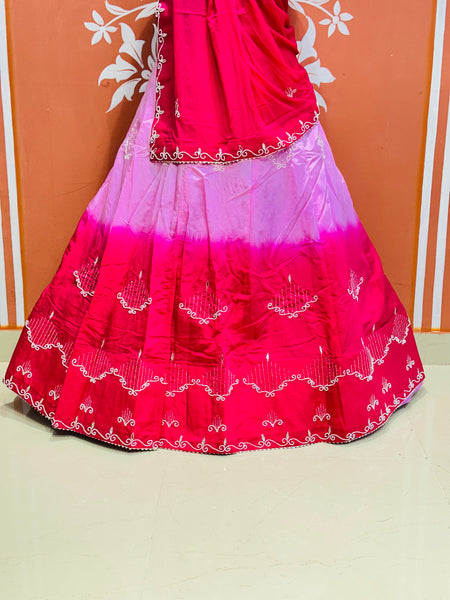 D-UPADA SILK WITH CHINON DUPATTA HANDWORK LEHENGA