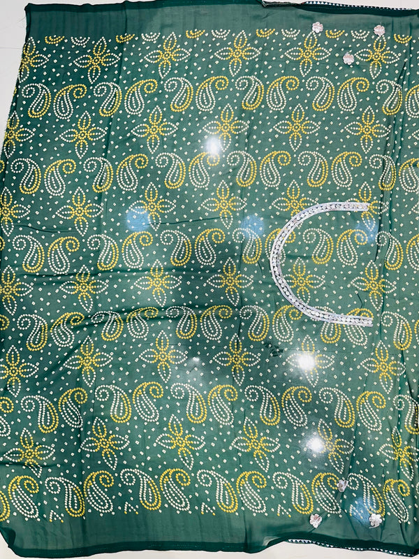 13 BOOTA PURE RUSSIAN SILK ZARI PATCHWORK GOTA PATTI SAREE