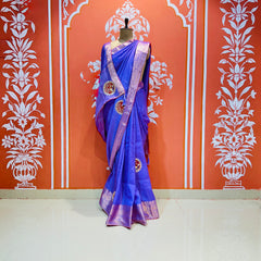 13 BOOTA PURE RUSSIAN SILK ZARI PATCHWORK GOTA PATTI SAREE