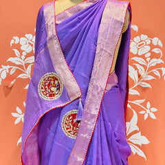 13 BOOTA PURE RUSSIAN SILK ZARI PATCHWORK GOTA PATTI SAREE