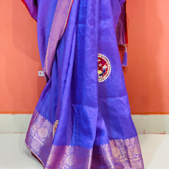 13 BOOTA PURE RUSSIAN SILK ZARI PATCHWORK GOTA PATTI SAREE