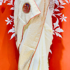 13 BOOTA PURE RUSSIAN SILK ZARI PATCHWORK GOTA PATTI SAREE