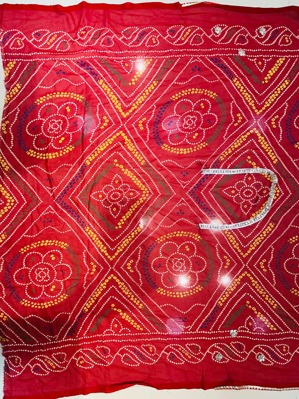 13 BOOTA PURE RUSSIAN SILK ZARI PATCHWORK GOTA PATTI SAREE